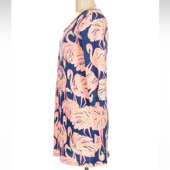 Lilly Pulitzer Gimme Some Leg Beacon Shift Dress Navy Pink Flamingo Size Small S - Picture 6 of 11